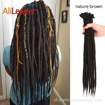 Cabelo com trança de crochê dreadlock artificial de 20 polegadas feito à mão